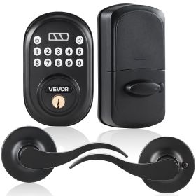 VEVOR Keyless Entry Door Lock with Handle, Electronic Keypad Entry Lever, Password and Key Unlock Combination, Auto-Locking Keypad with Deadbolt