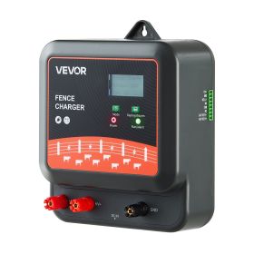 VEVOR Multi-Powered Electric Fence Charger, 2J/3J/5J, Electric Fence Energizer with Real-Time LED Display, 6.2 Miles Range