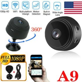 Mini Hidden Spy Camera Wireless Wifi IP Home Security 1080P HD DVR Night Vision (Option: Black)