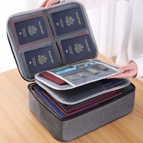 1pc Document Bag With Lock, Fireproof 3-Layer File Storage Case With Water-Resistant Zipper (Style: Without Lock, Color: Grey)